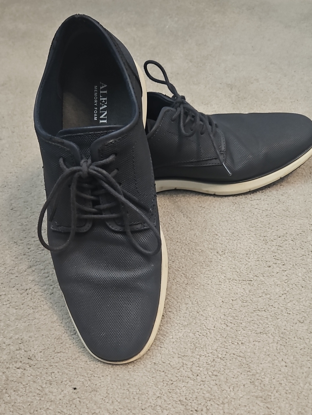 Alfani Men’s Black Lace-Up Oxfords with White Contrast Sole
